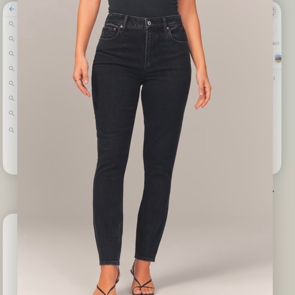 ABERCROMBIE & FITCH Curve Love High Rise Skinny Jean in Black women’s size 26 - Picture 1 of 12